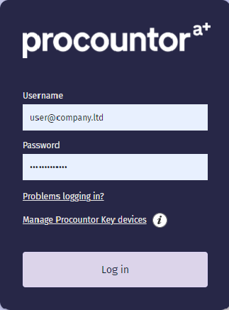 API login dialog